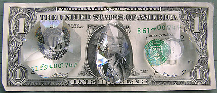 Gorgeous Crystal Collection with SunDisc, Pear, and SunDancer. Shown with US Dollar Bill for Size Comparison.