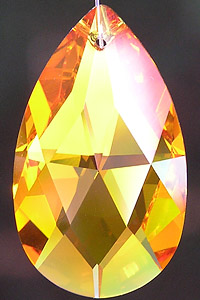 Fancy Pear 50mm Crystal in Luscious Honey Golden Topaz Color.